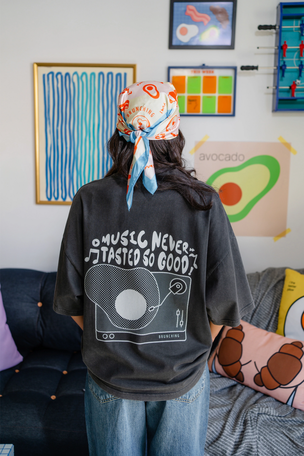 Tasty Music Tee -Vintage Black