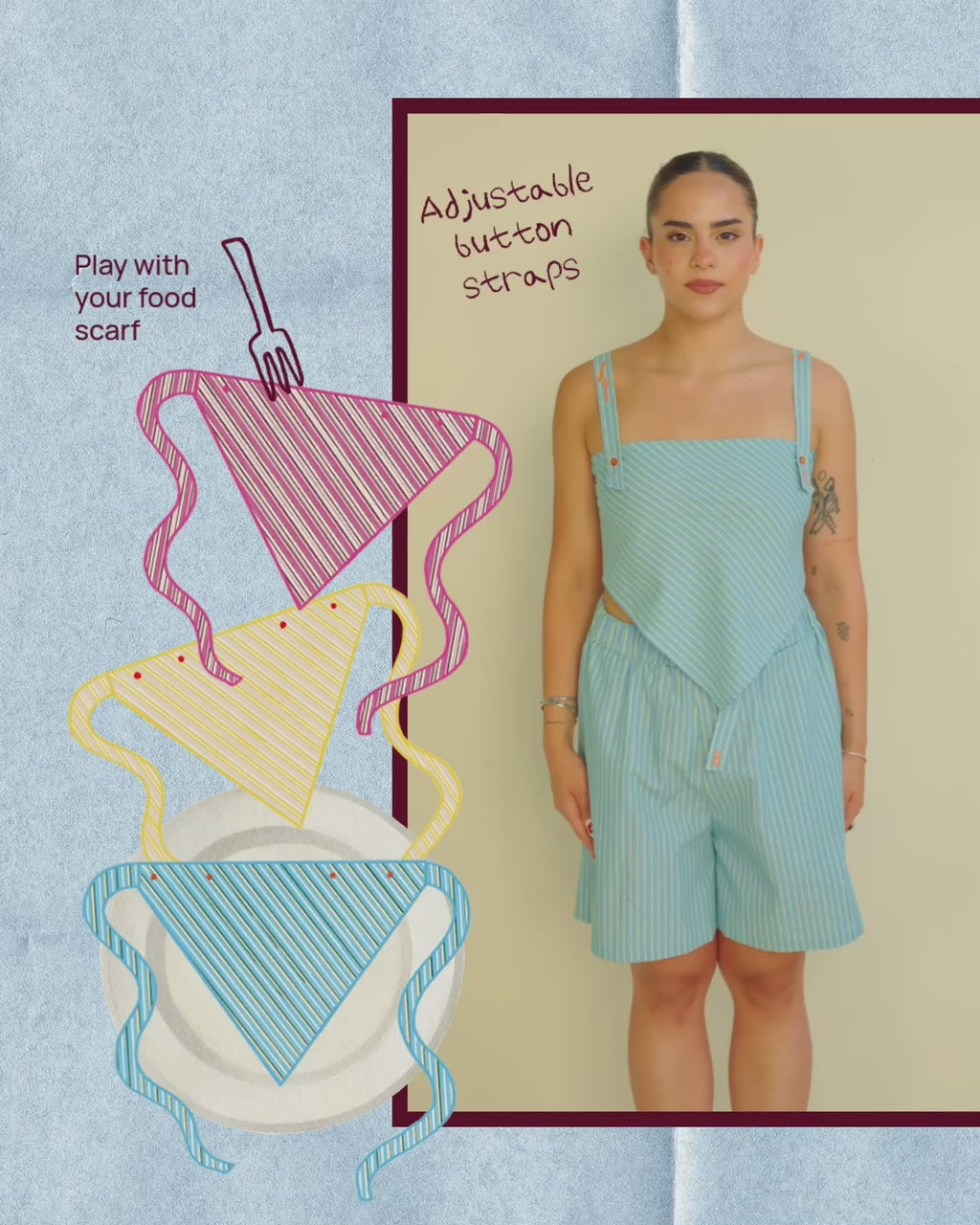 Play With Your Food Scarf / Blue
